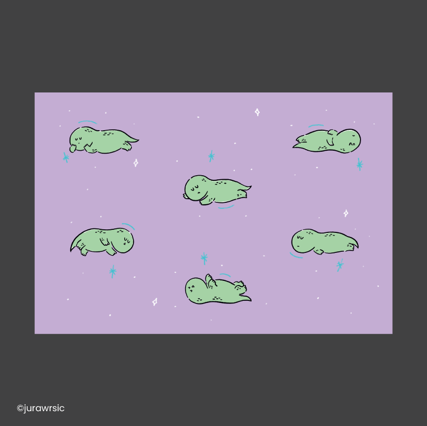 Jurawrsic Sleeping Gus All-Over Pattern Card | Cute Dino Postcard