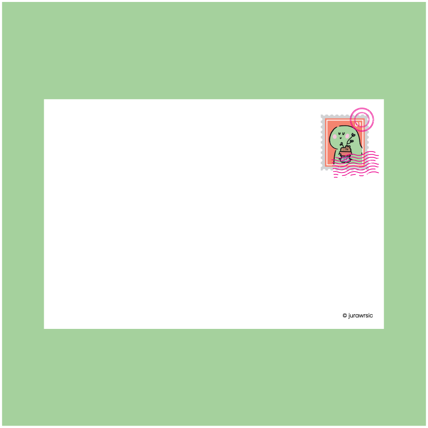 Jurawrsic Rest Together Postcard | Cute Dinosaur Friendship Card